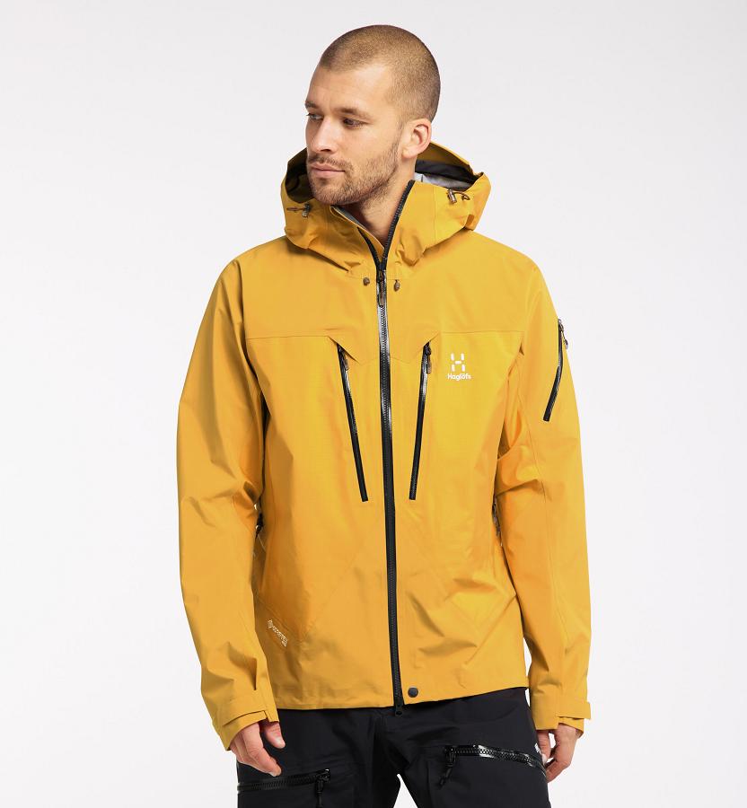 Haglöfs Mens Spitz Ski Jacket Yellow New Zealand 67805OHKM